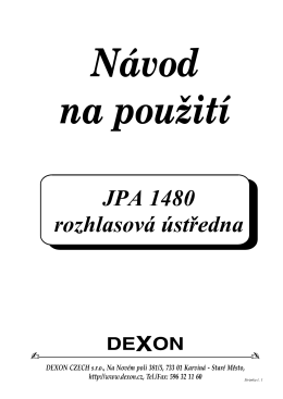 JPA 1480 rozhlasová ústředna