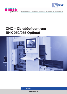 CNC – Obráběcí centrum BHX 050/055 Optimat