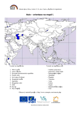 Asie – orientace na mapě I.