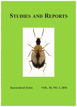Taxonomical Series VOL. 10, NO. 1, 2014 STUDIES AND REPORTS