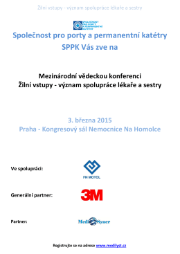 Společnost pro porty a permanentní katétry SPPK Vás