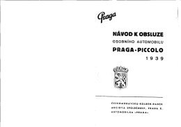 Praga Piccolo 1939 - Návod k obsluze