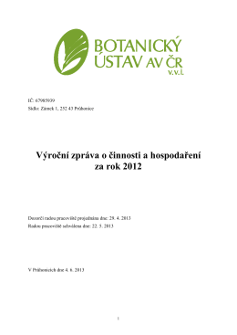 2012 - Botanický ústav AV ČR