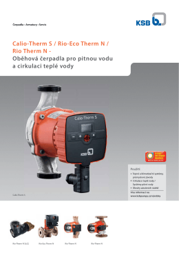 Calio-Therm S / Rio-Eco Therm N / Rio Therm N - Oběhová