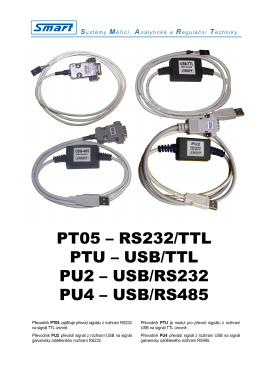 PT05 – RS232/TTL PTU – USB/TTL PU2 – USB/RS232 PU4 – USB