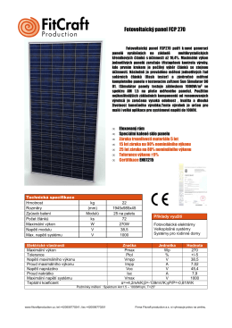 Vzor Fotovoltaický panel FCP270cz
