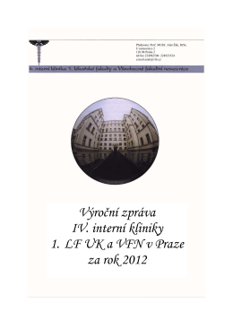Výroční zprávu 2012 - IV. interní klinika