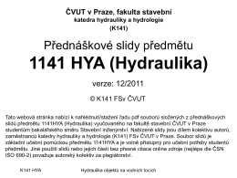0 1 - Katedra hydrauliky a hydrologie