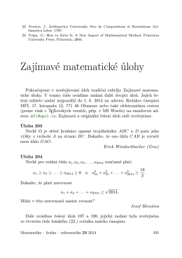 Zajímavé matematické úlohy - matematika–fyzika–informatika