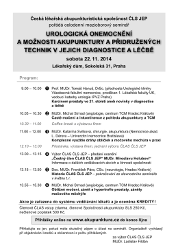 Program ve formátu pdf - Česká lékařská akupunkturistická společnost