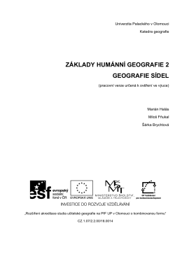 Geografie sídel - Rozšíření akreditace studia učitelské geografie na