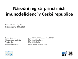 Národní registr primárních imunodeficiencí v České republice