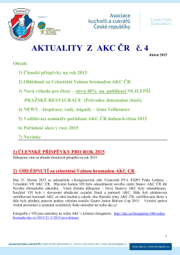 Aktuality z AKC ČR č. 4