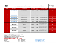 harvard busıness revıew türkiye dıgıtal yayınlar reklam tarifesi