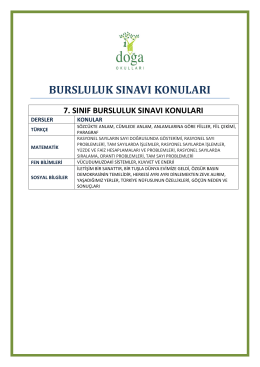 7. Sınıf sınav konularını görüntülemek için tıklayınız.