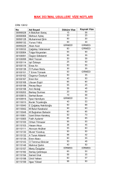 Döküm ve Kaynak Vizeleri Aralık2015