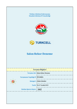 Yıldız Erkekler - Türkiye Atletizm Federasyonu