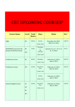 cec upcomıng courses - İstanbul Teknik Üniversitesi
