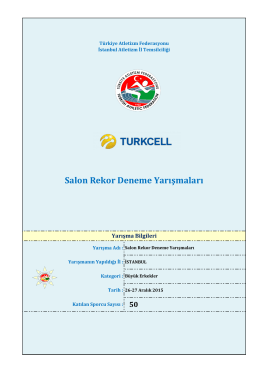 Salon Rekor Deneme Yarışmaları - Türkiye Atletizm Federasyonu