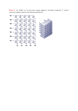 Örnek 5: PIC 16F84A `ya 7x5 dot-matrix display bağlayınız. Dot