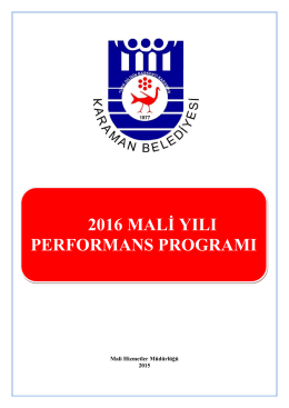 Performans Programı - Karaman Belediyesi