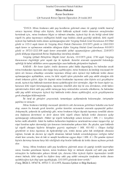 Karar İnceleme Notu - İstanbul Üniversitesi | Hukuk Fakültesi