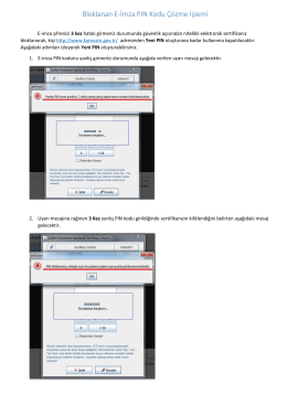 Bloklanan E-İmza PIN Kodu Çözme İşlemi