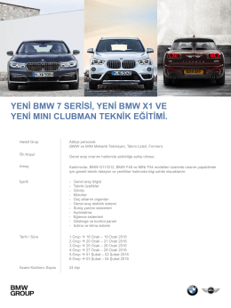 Yeni BMW 7 Serisi, Yeni BMW X1 ve Yeni MINI