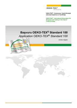 Başvuru - OEKO-TEX® Standard 100