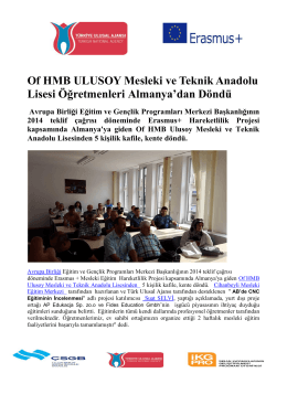 Of HMB ULUSOY Mesleki ve Teknik Anadolu Lisesi Öğretmenleri