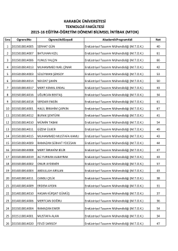 mtok - teknoloji fakültesi
