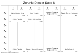 Zorunlu Dersler Şube-8