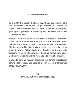 kamuoyuna duyuru - İstanbul Bilim Üniversitesi