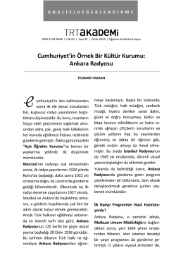 Ankara Radyosu - trt akademi dergisi