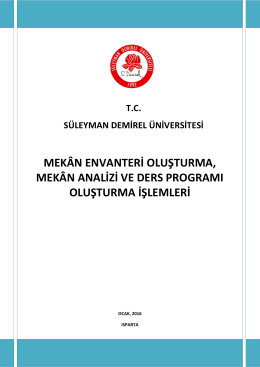 Ders Programı Yardım - Süleyman Demirel Üniversitesi