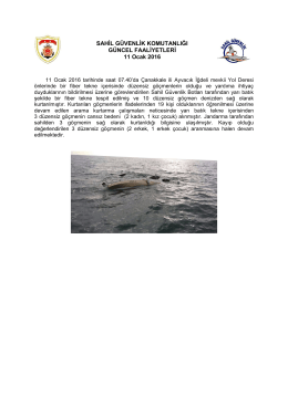 11 Ocak 2016 - Sahil Güvenlik Komutanlığı