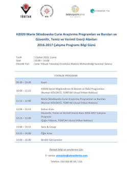 H2020 Marie Sklodowska Curie Araştırma Programları ve Bursları