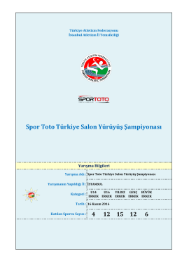 Erkekler Yürüyüş Sonuçlar - Türkiye Atletizm Federasyonu