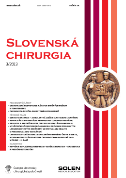 Slovenská chirurgia - Slovenská Chirurgická Spoločnosť