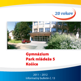 Gymnázium, Park mládeže 5, Košice