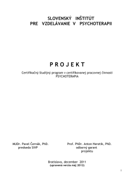 Projekt - Certifikačný študijný program v certifikovanej pracovnej