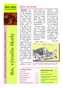 Bulletin - 80 výročie školy - ZŠ s MŠ Ružindol