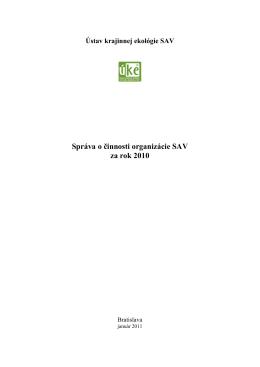 Výročná správa za rok 2010 - Ústav krajinnej ekológie SAV