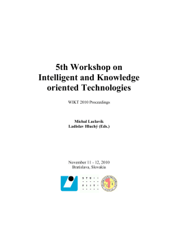 5th Workshop on Intelligent and Knowledge oriented Technologies