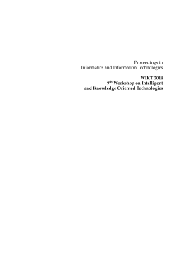 Proceedings in Informatics and Information Technologies WIKT