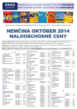 nemčina október 2014 maloobchodné ceny