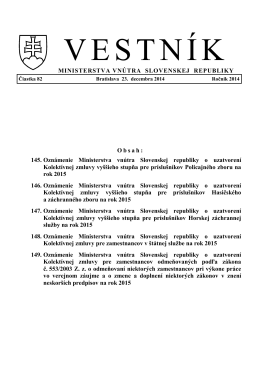 145. Oznámenie Ministerstva vnútra Slovenskej republiky o