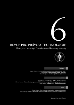 6/2012 - Revue pro právo a technologie