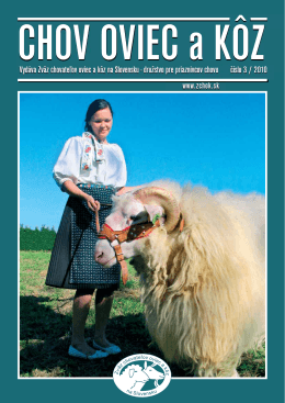 Vydáva Zväz chovateľov oviec a kôz na Slovensku