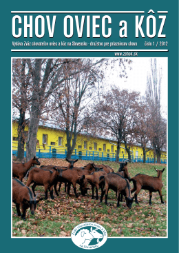 Číslo 01/2012 - Zväz chovateľov oviec a kôz na Slovensku